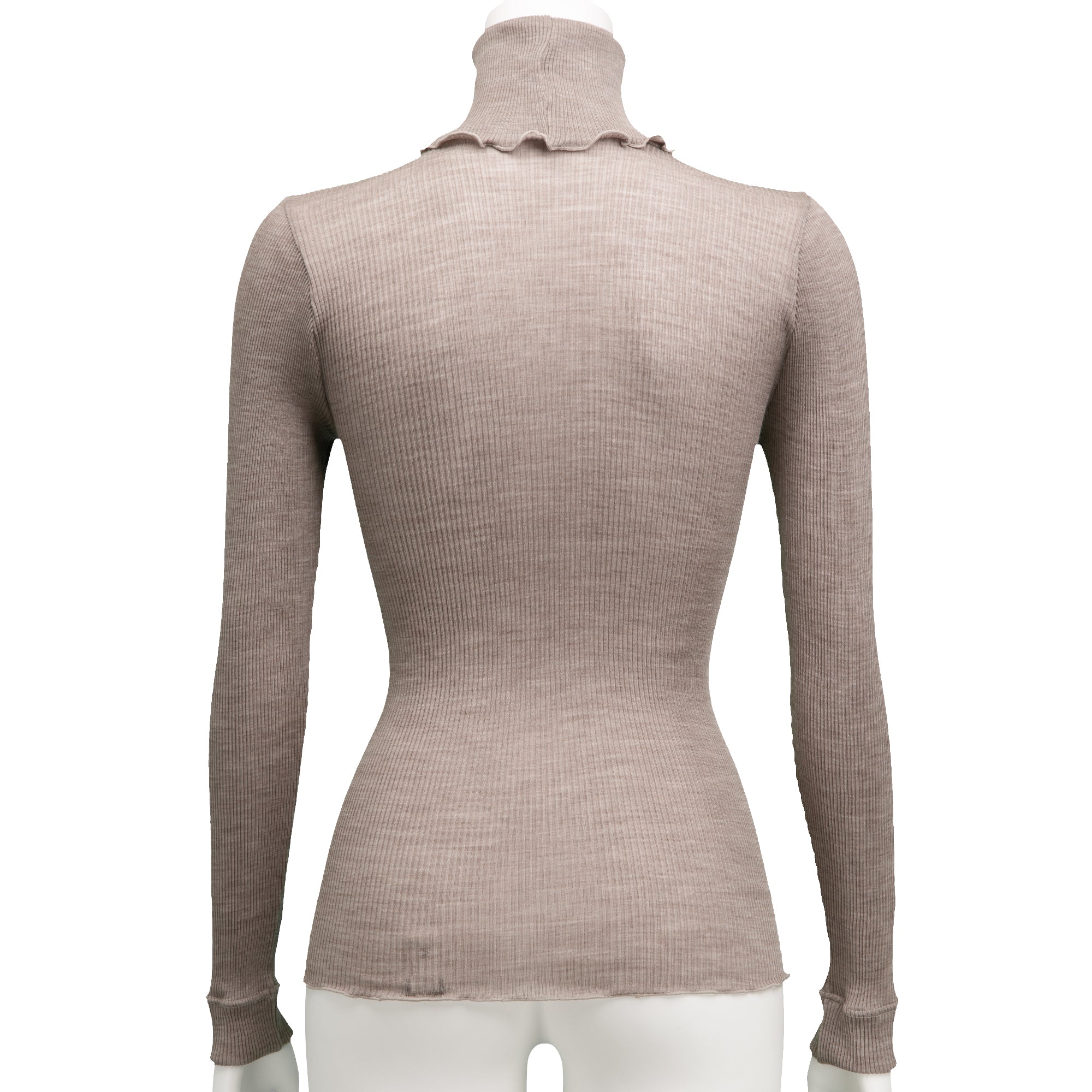 ウールシルクリブ ハイネックロングスリーブ