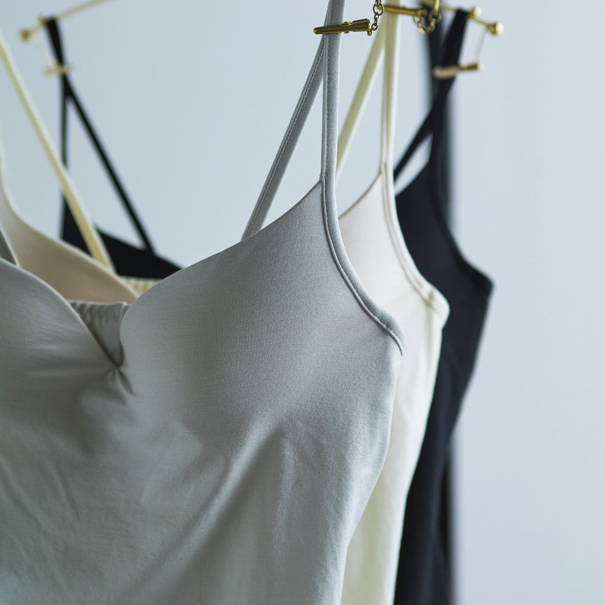 【renewal】コットンストレッチ ブラキャミソール