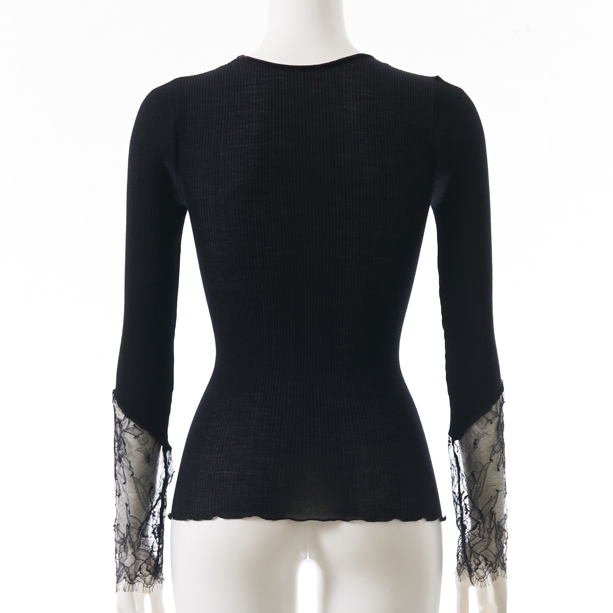 ウールアコーディオン 袖レース ロングスリーブ