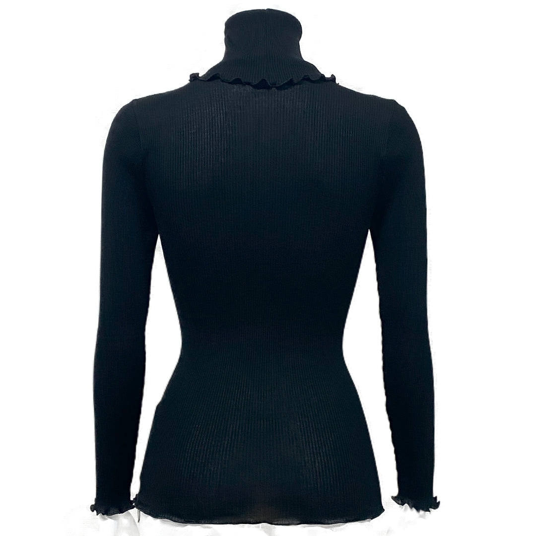 コットンアコーディオン ハイネックロングスリーブ