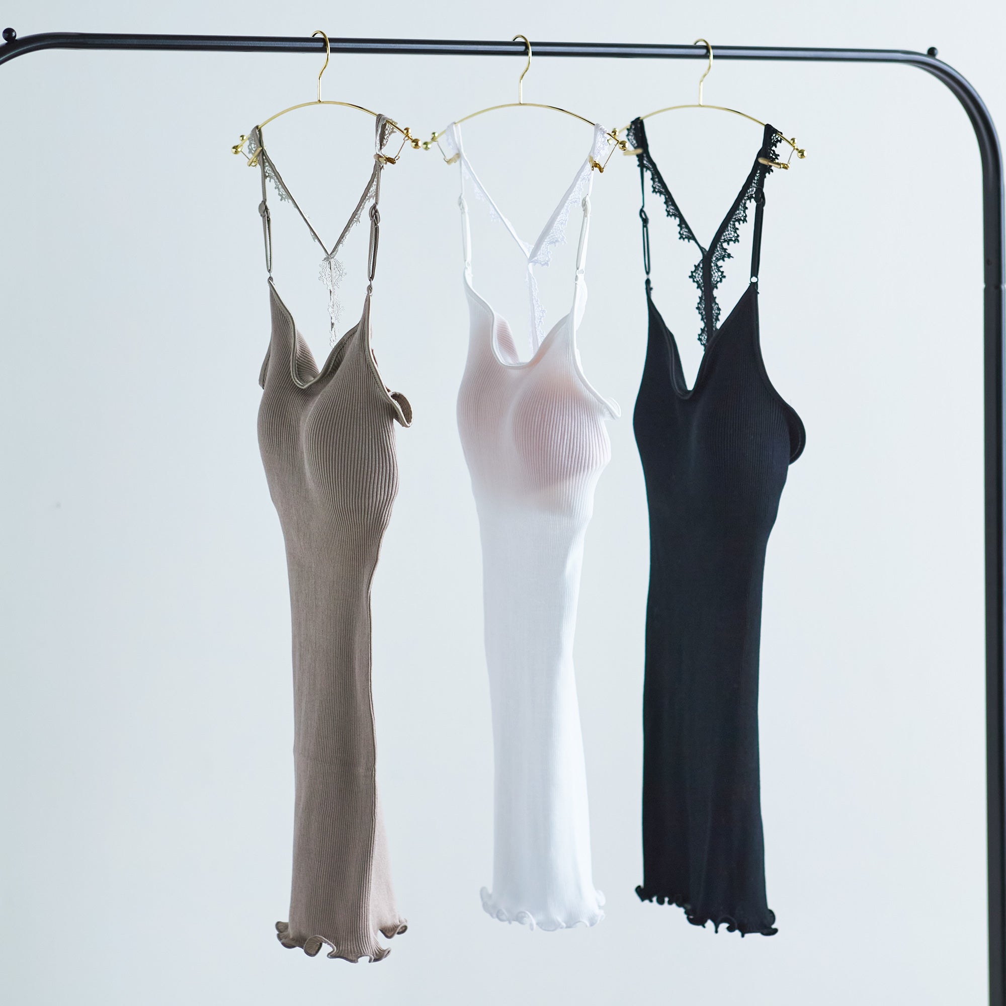 コットンアコーディオン パッド付きキャミソール