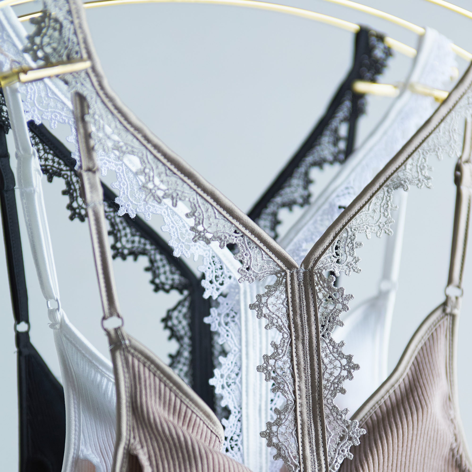 コットンアコーディオン パッド付きキャミソール