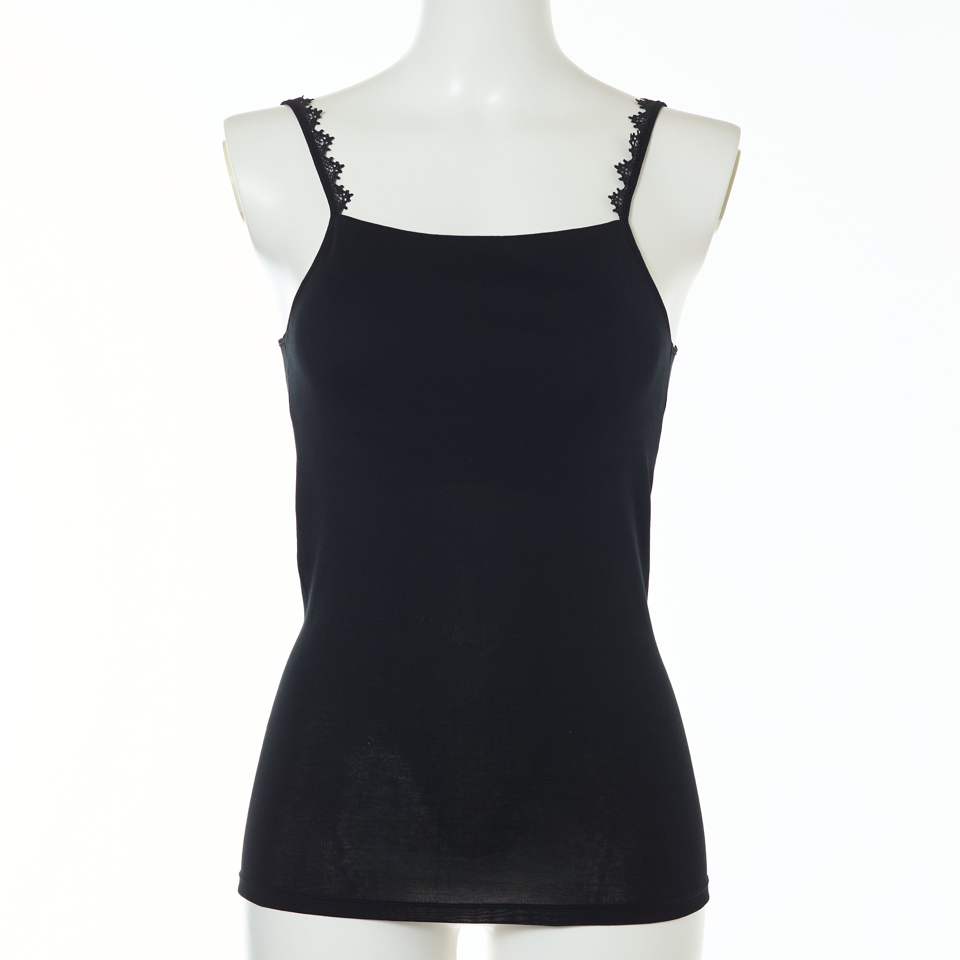 【SPECIAL EDITION】コットンフライス ケミカルレースストラップパッド付キャミソール