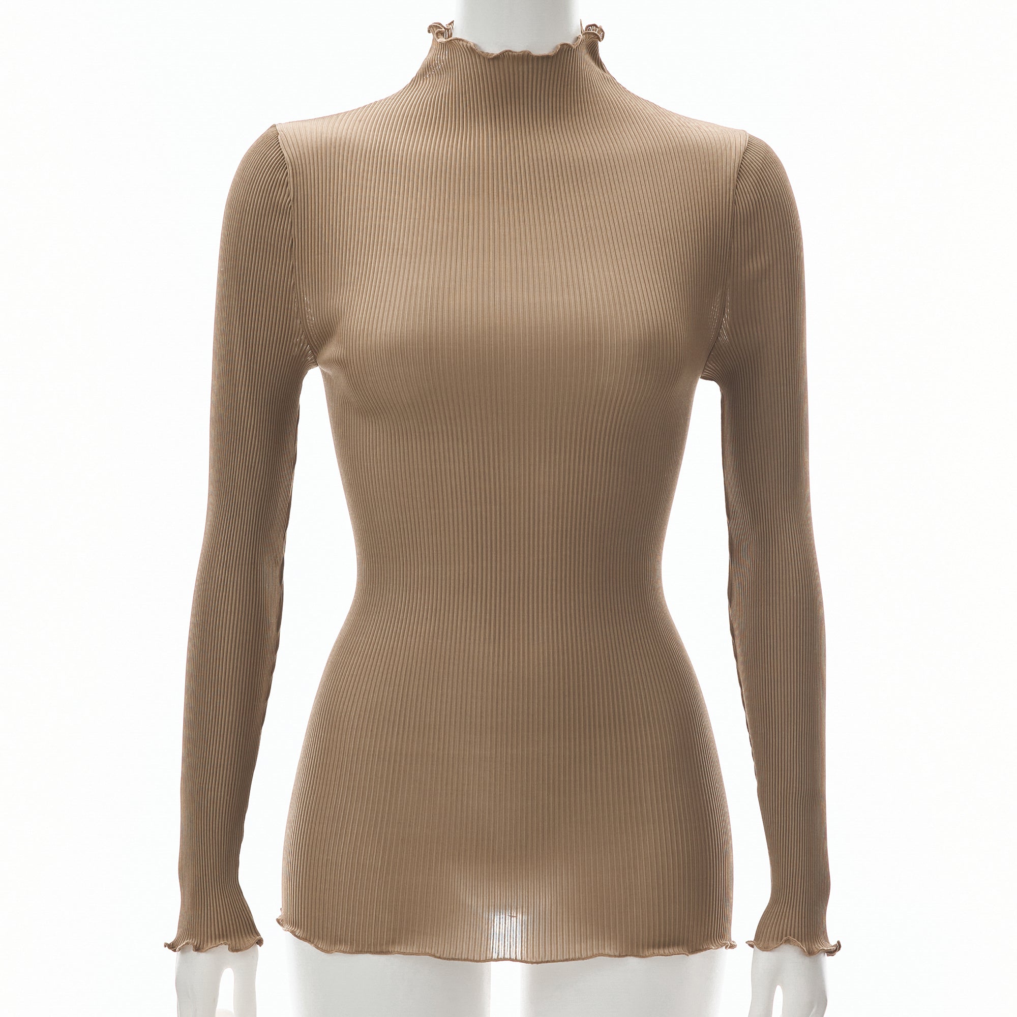 ※発売前※【26SS Pre-order/リニューアル】シルクアコーディオン ボトルネックロングスリーブ