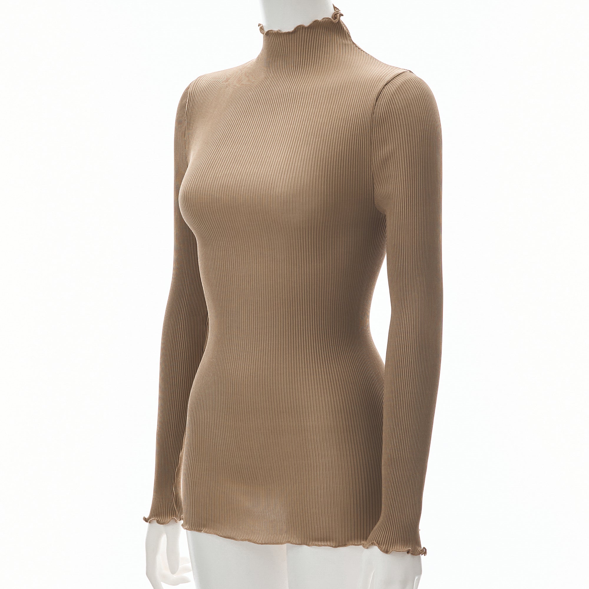 ※発売前※【26SS Pre-order/リニューアル】シルクアコーディオン ボトルネックロングスリーブ