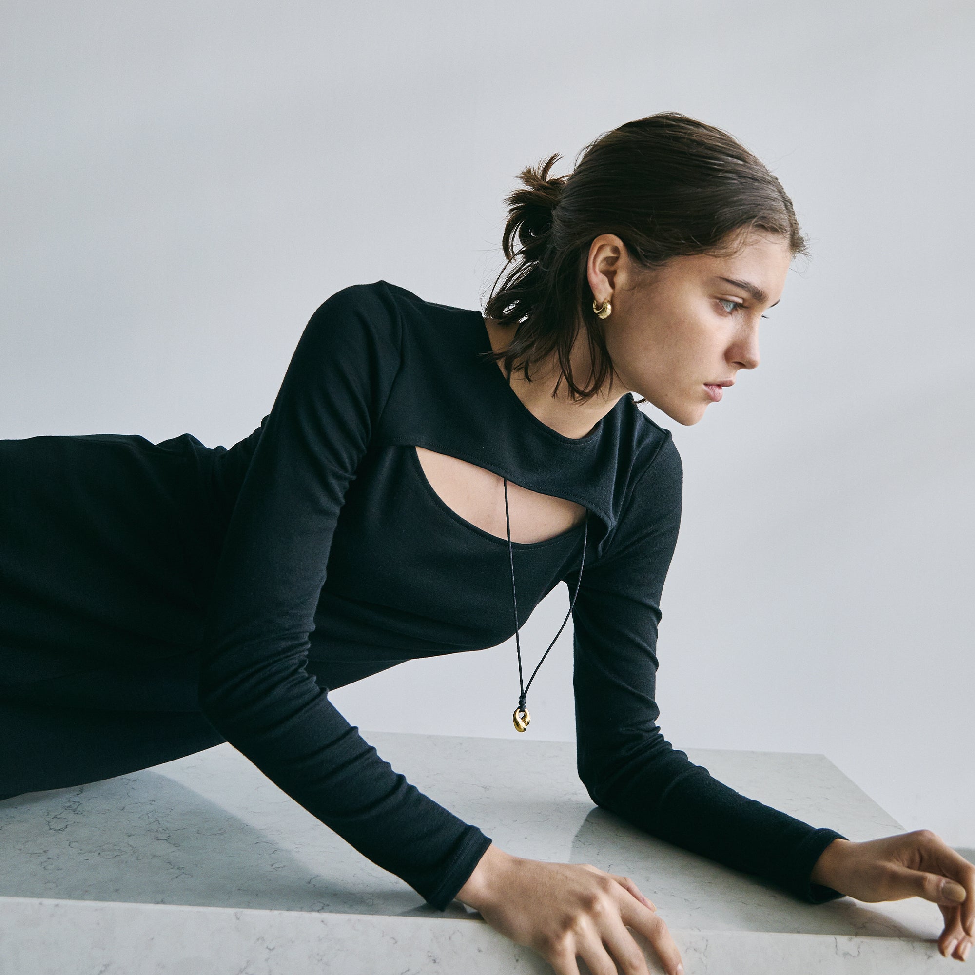 ウール ロングワンピース