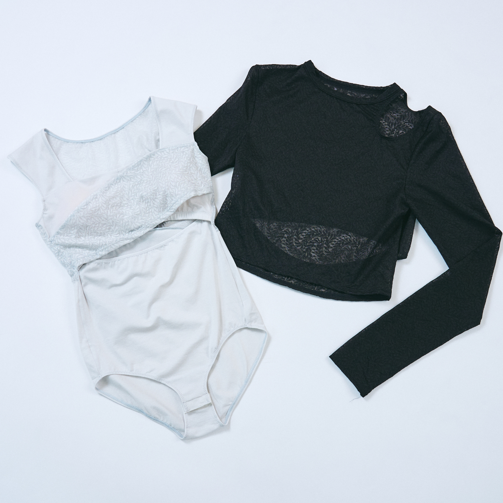 コットンストレッチ フロントクロスレースボディスーツ コットンストレッチ フロントクロスレースボディスーツ