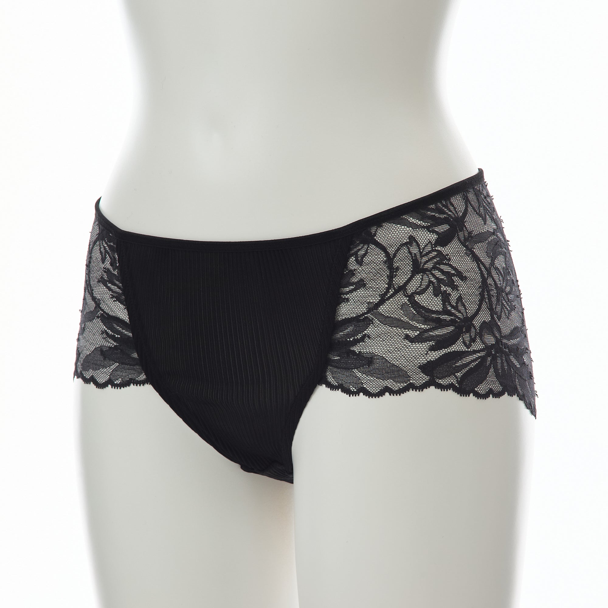 【26SS  Pre-order】シルクアコーディオン レーシーショーツ