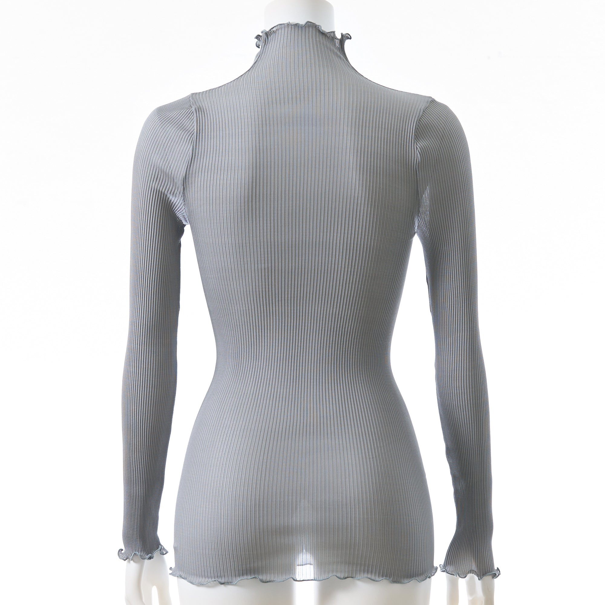 【26SS Pre-order/リニューアル】シルクアコーディオン ボトルネックロングスリーブ