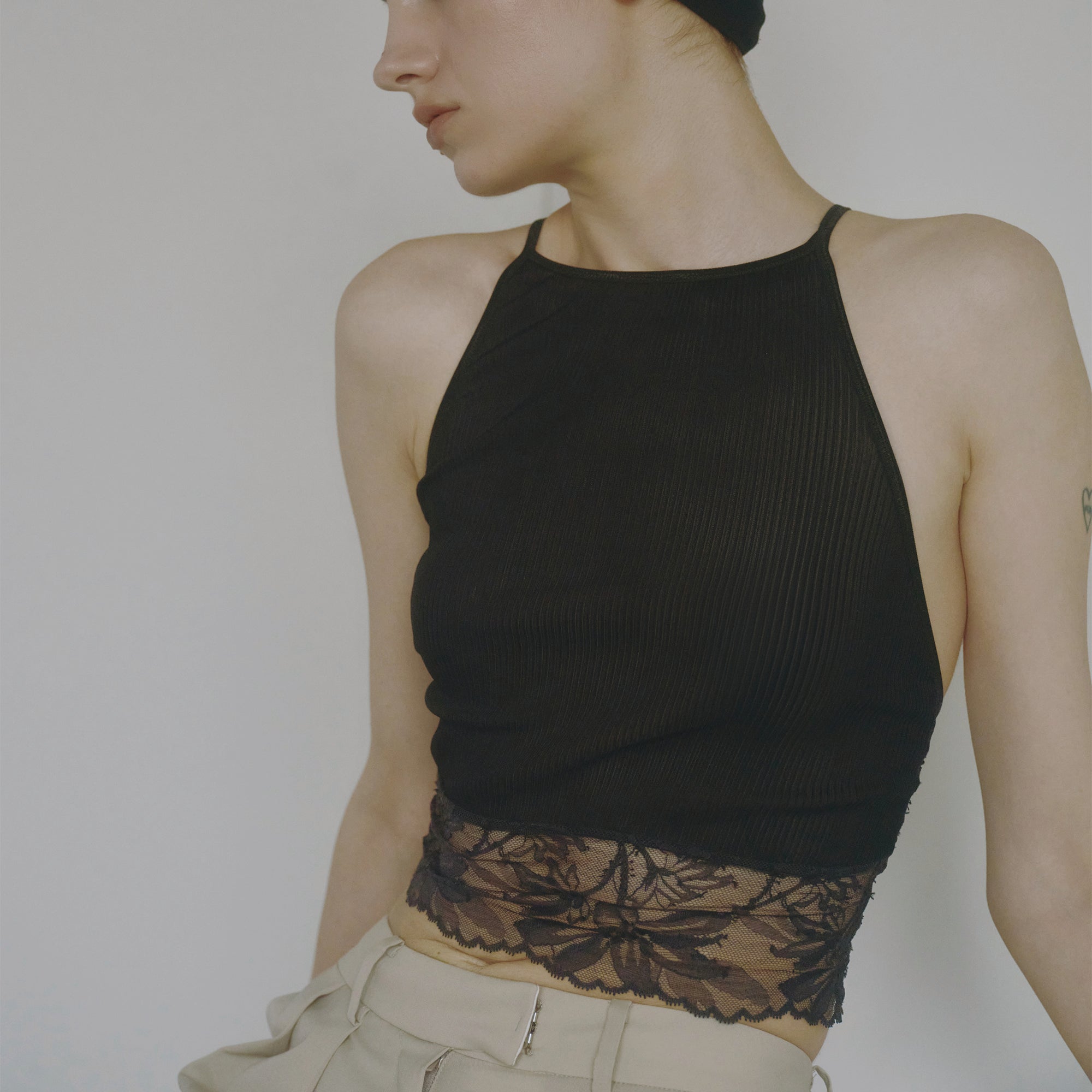 【26SS  Pre-order】シルクアコーディオン アメスリクロップドキャミ